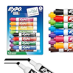 EXPO Dry Erase Markers Assorted Chisel Tip 12 Count