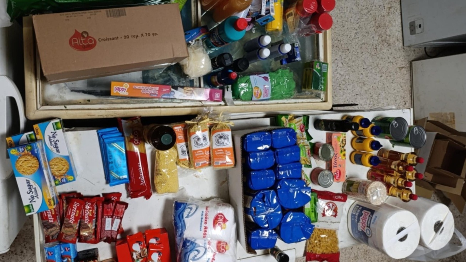 photo of previous delivery products arriving at charity