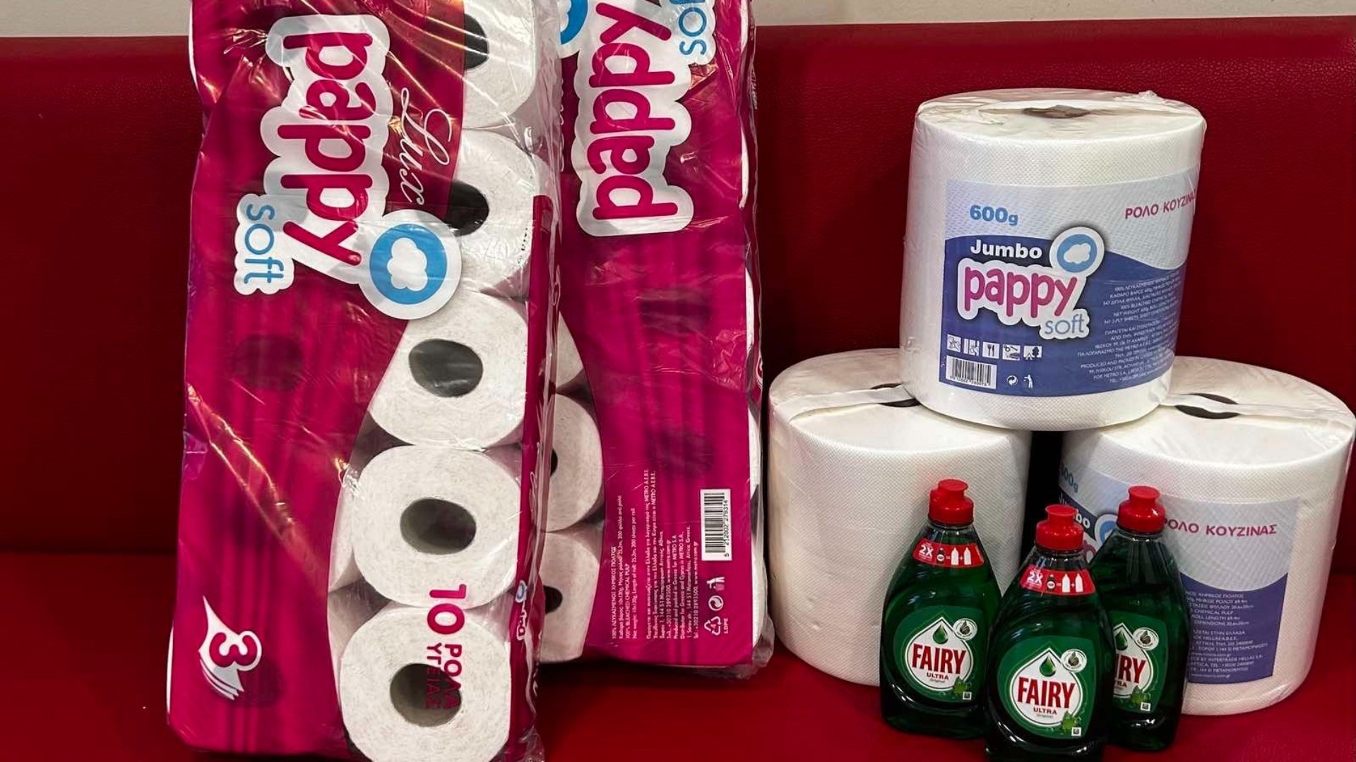 photo of previous delivery products arriving at charity