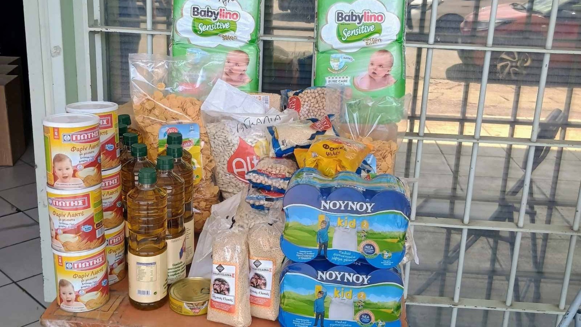 photo of previous delivery products arriving at charity