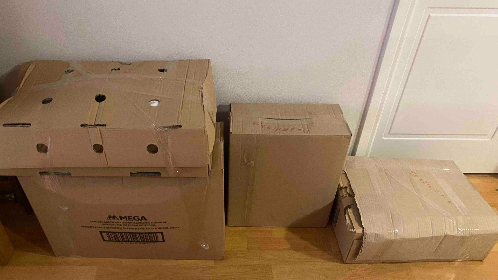 photo of previous delivery products arriving at charity