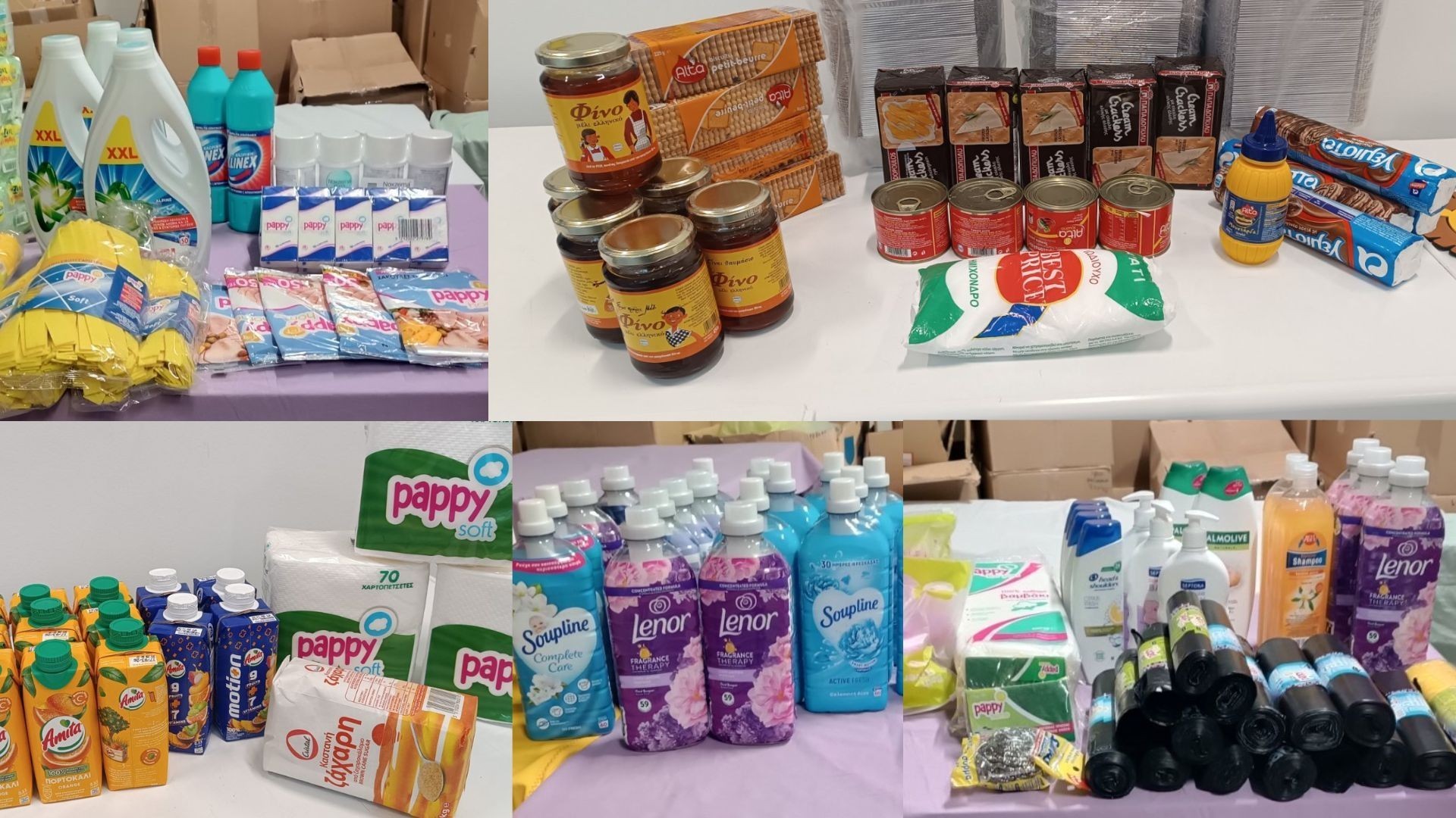 photo of previous delivery products arriving at charity