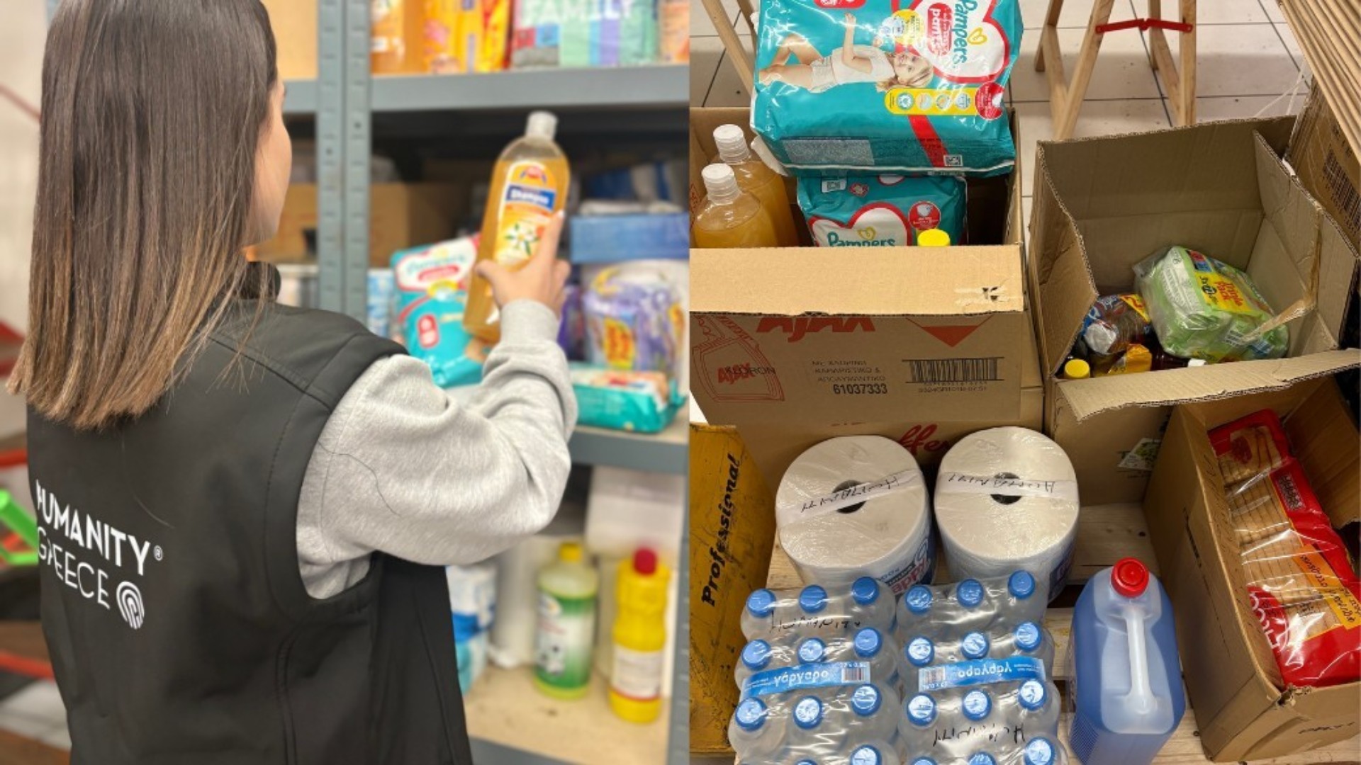 photo of previous delivery products arriving at charity