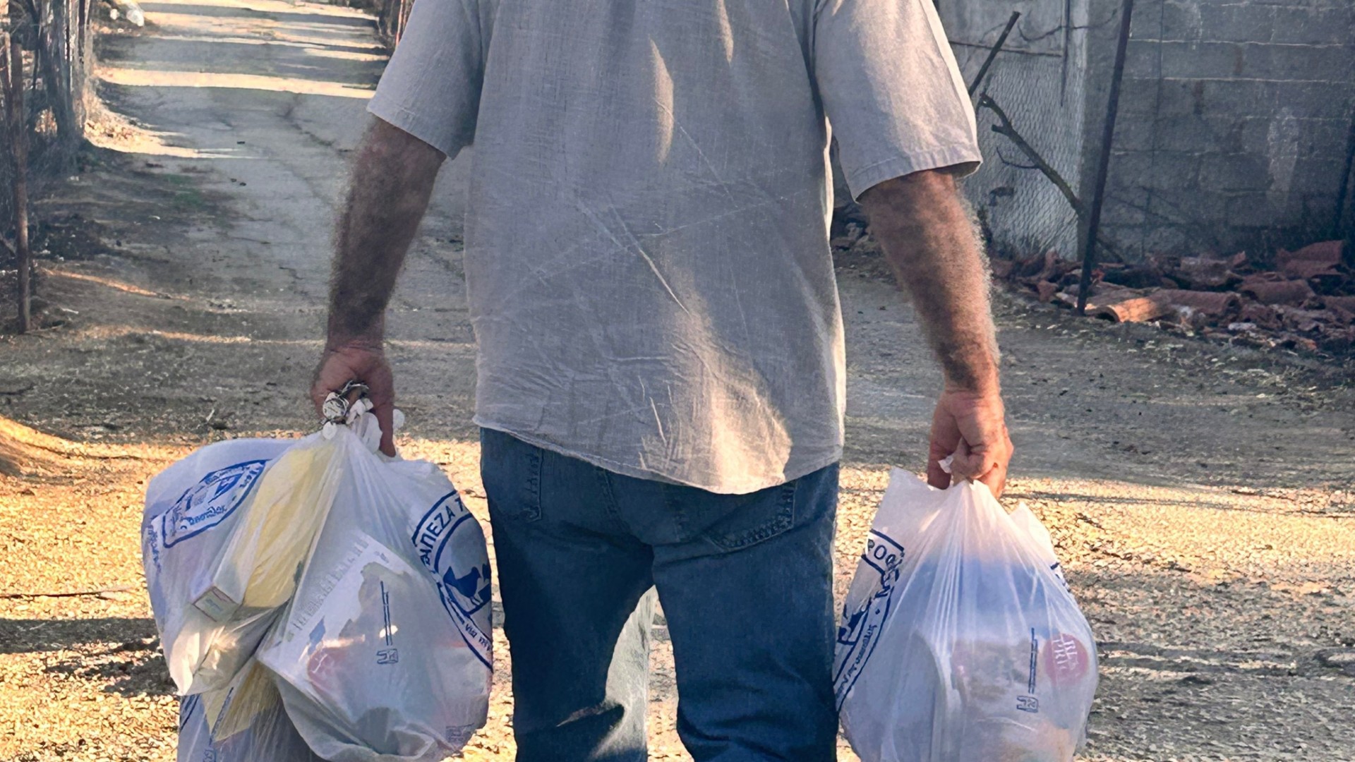 photo of previous delivery products arriving at charity