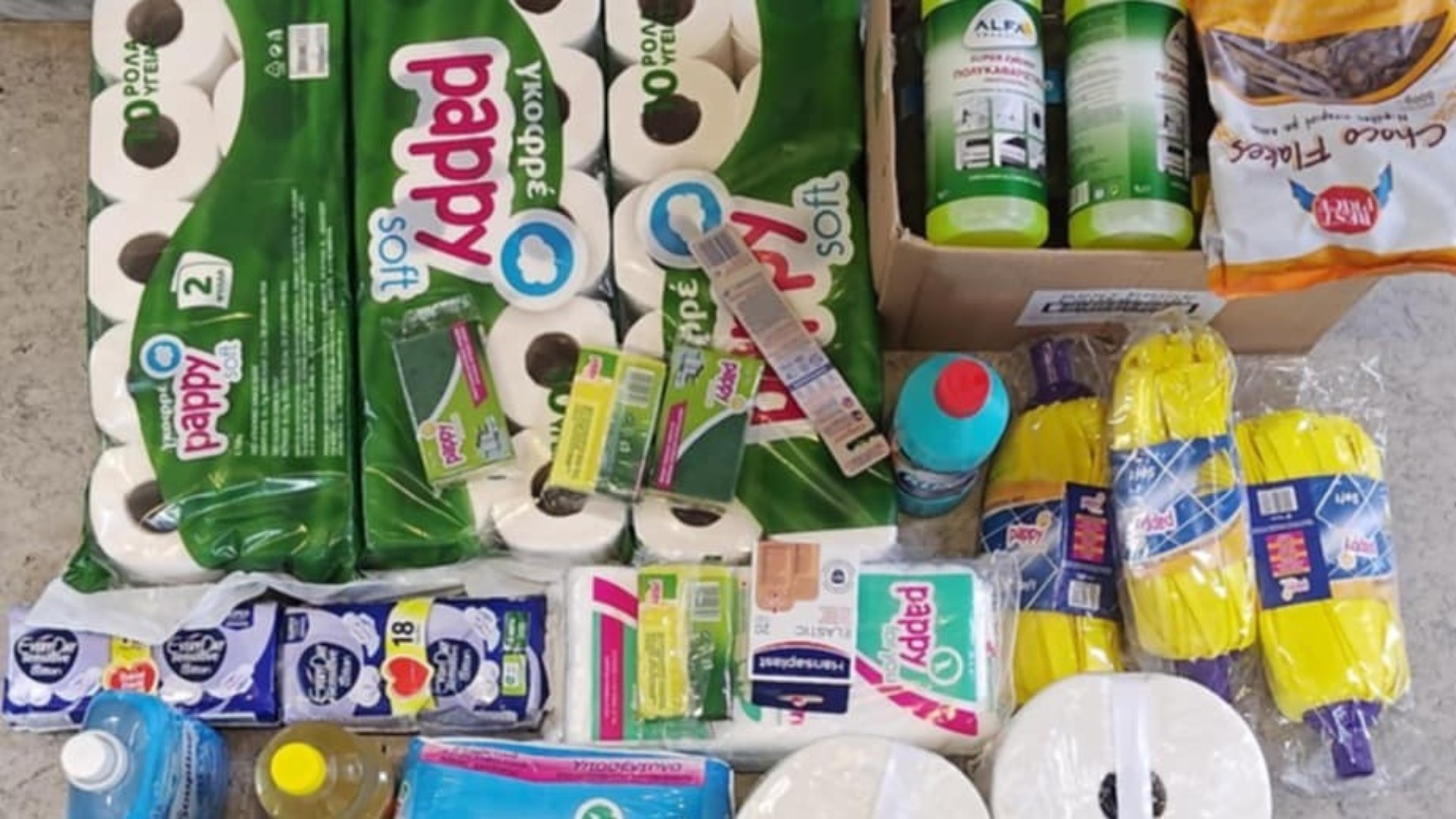 photo of previous delivery products arriving at charity
