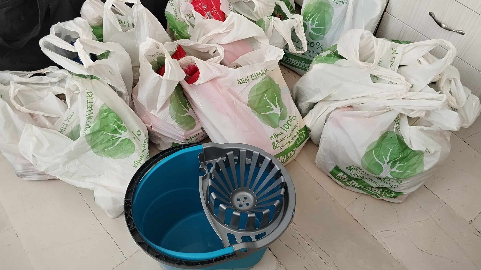 photo of previous delivery products arriving at charity