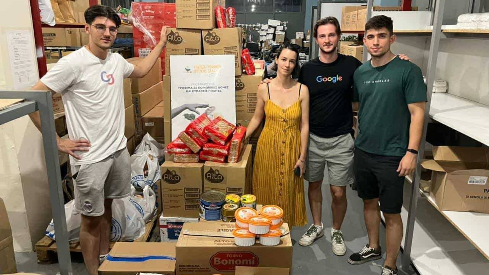 photo of previous delivery products arriving at charity