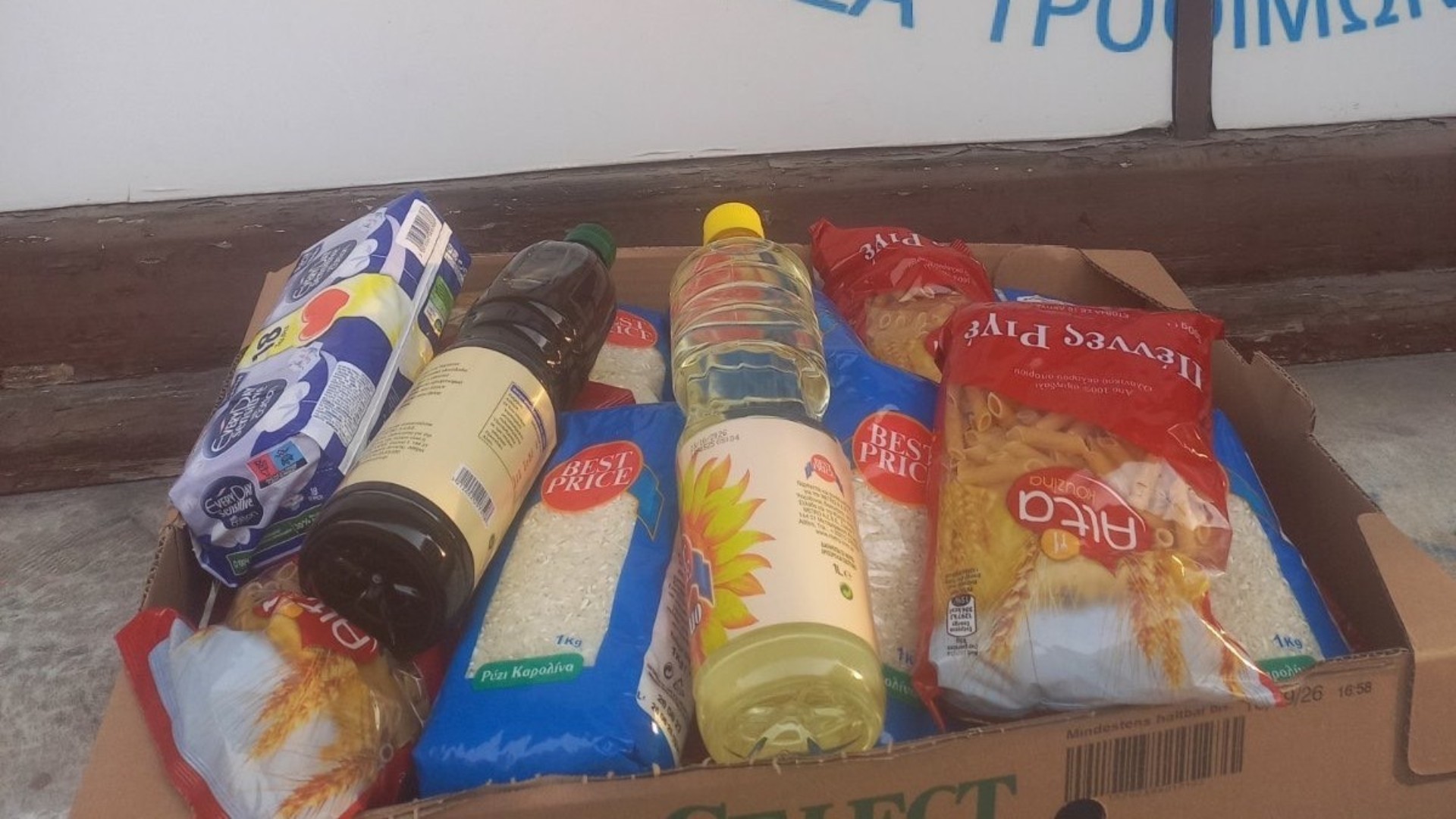 photo of previous delivery products arriving at charity