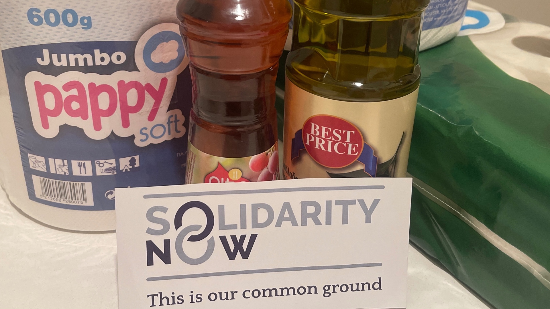 photo of previous delivery products arriving at charity