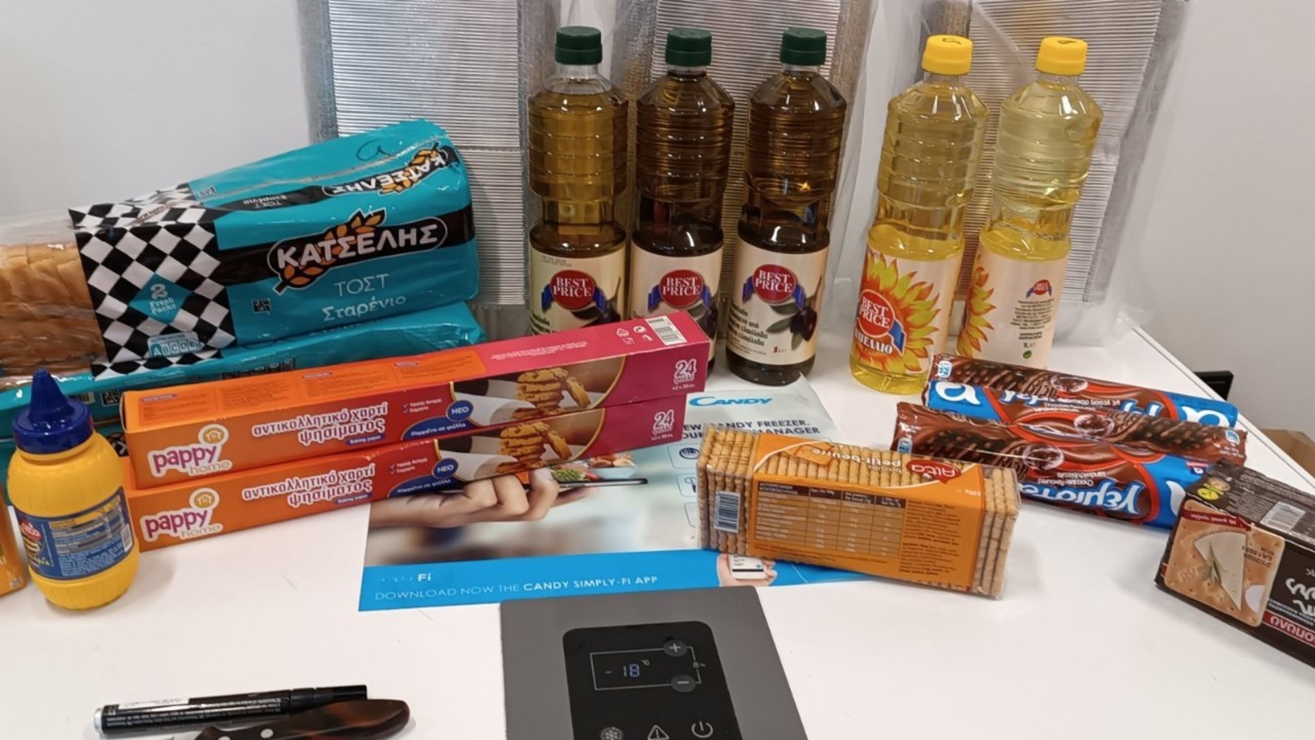 photo of previous delivery products arriving at charity