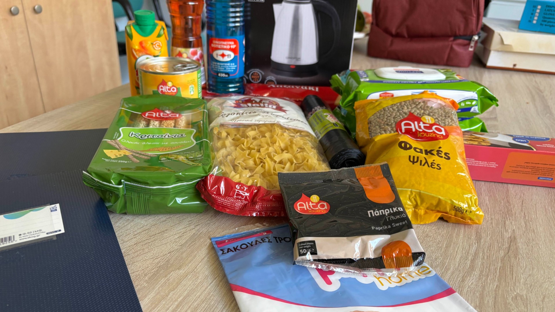 photo of previous delivery products arriving at charity