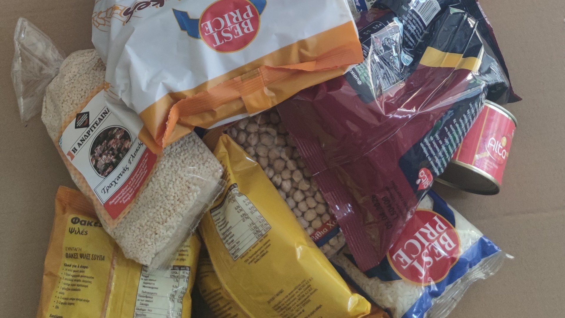 photo of previous delivery products arriving at charity
