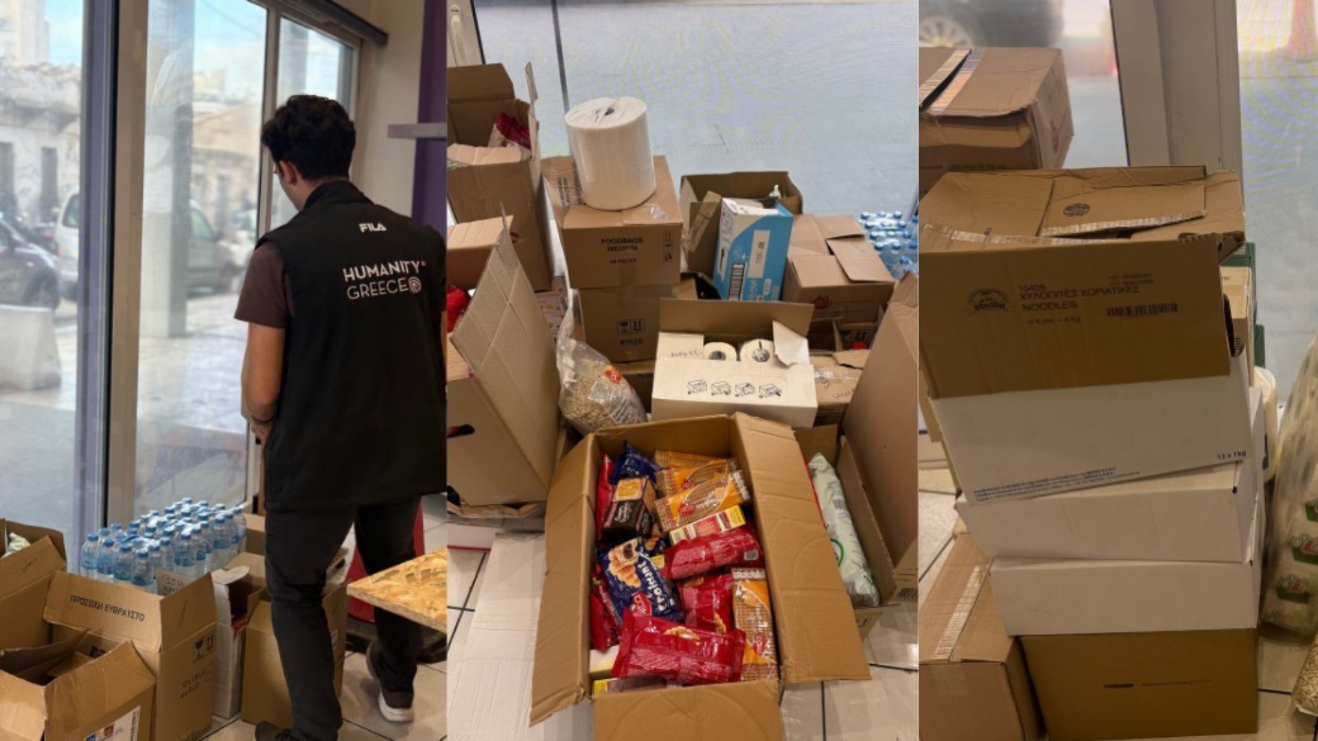 photo of previous delivery products arriving at charity