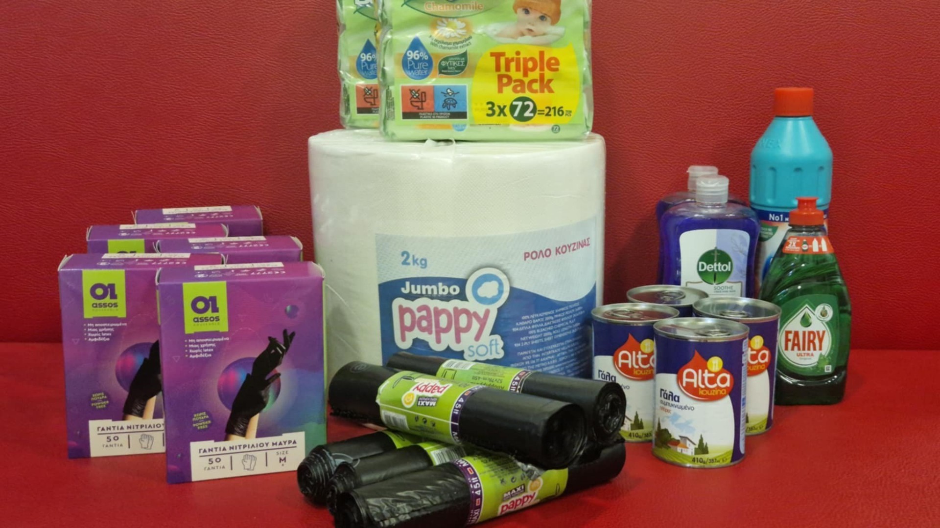 photo of previous delivery products arriving at charity