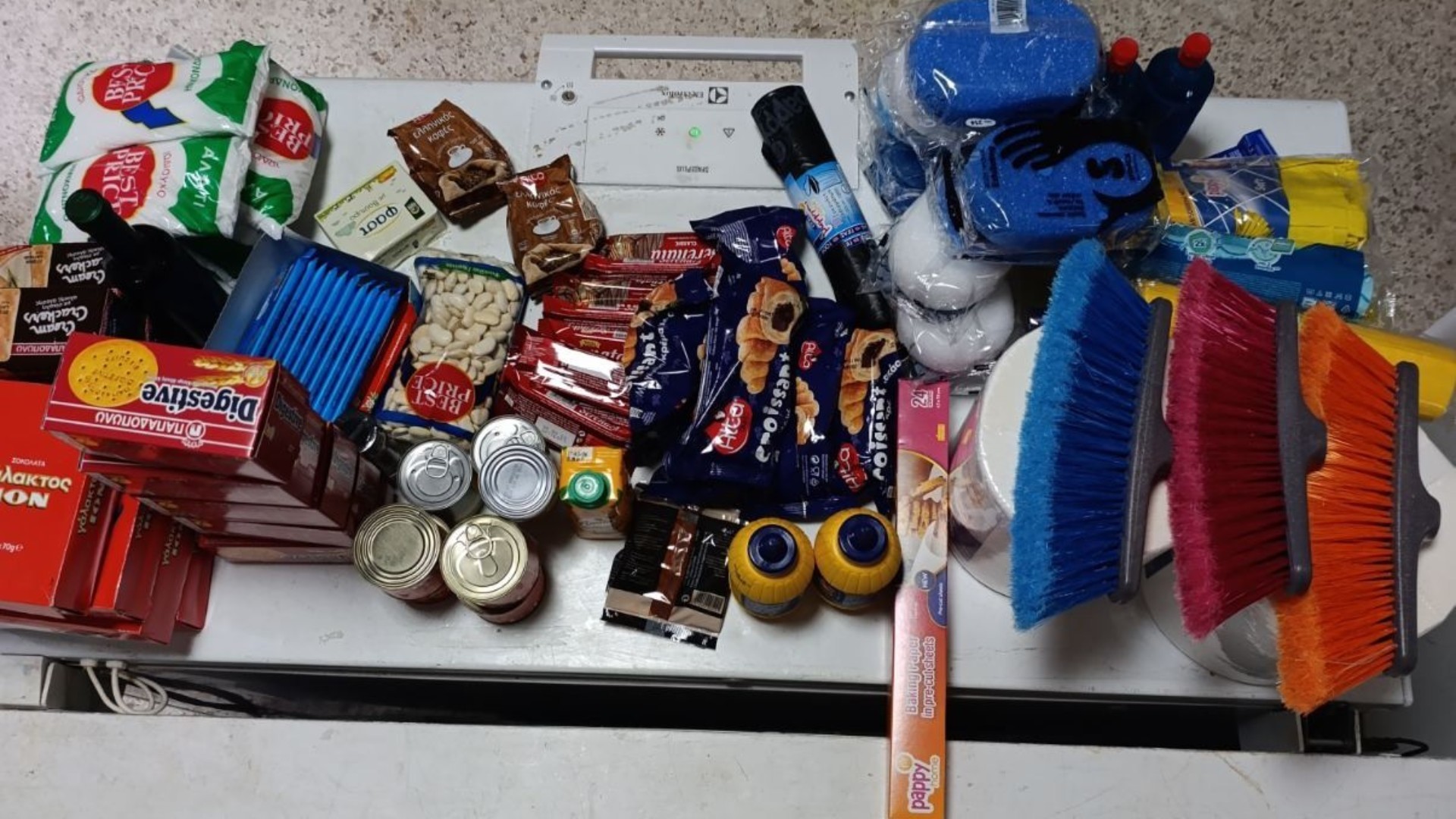 photo of previous delivery products arriving at charity