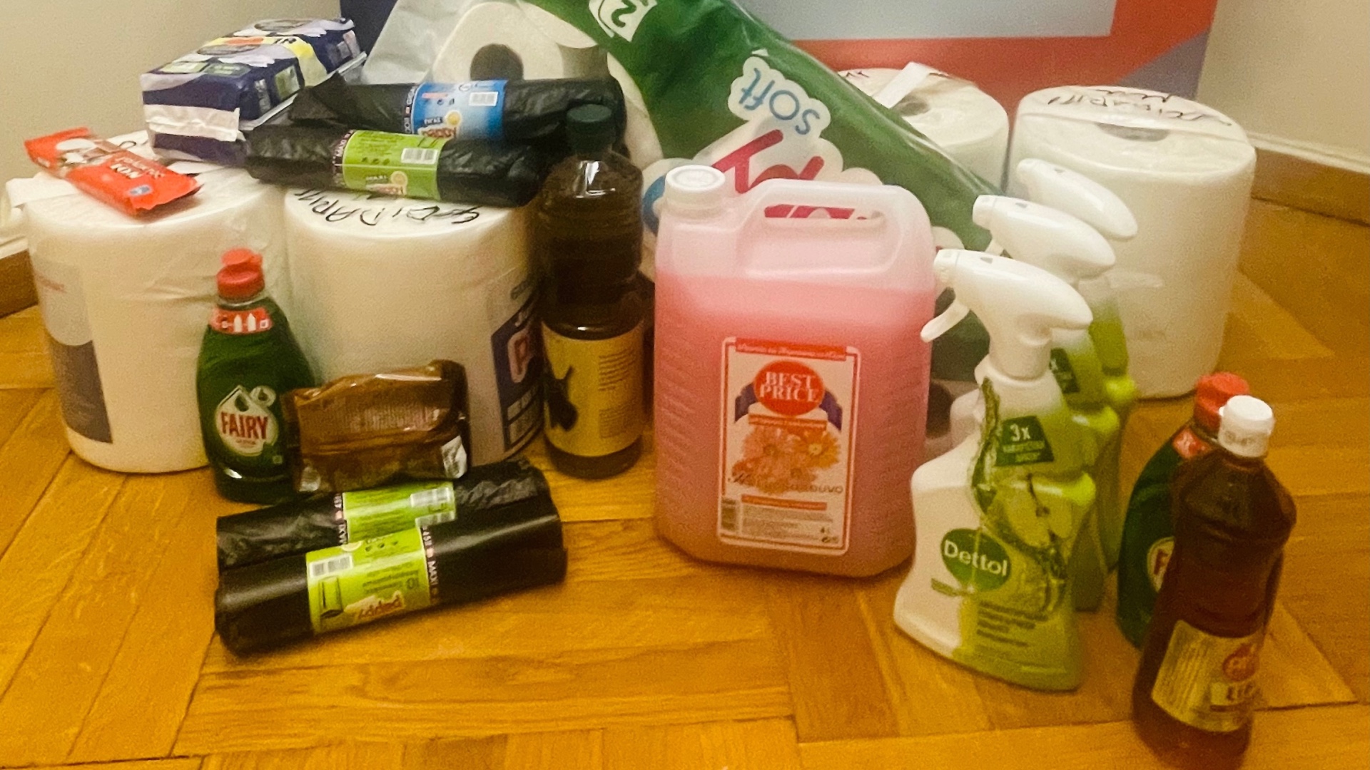 photo of previous delivery products arriving at charity