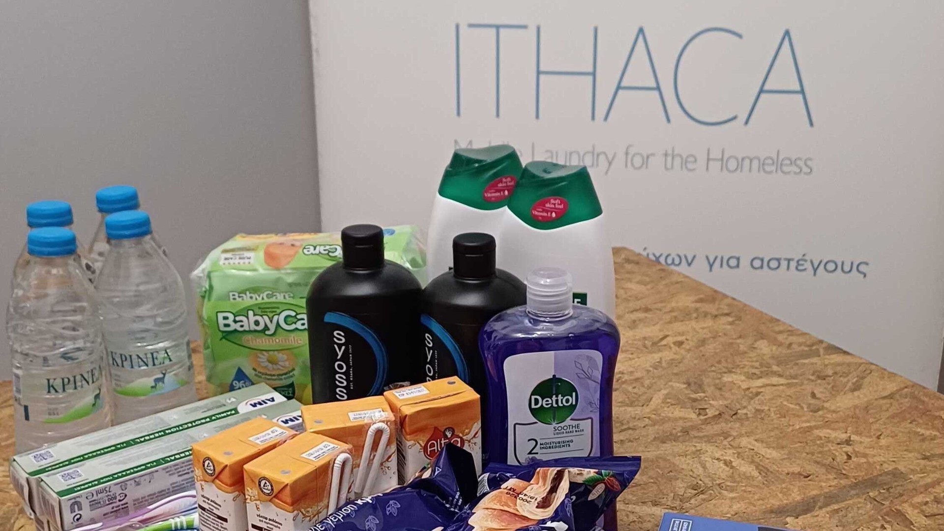 photo of previous delivery products arriving at charity