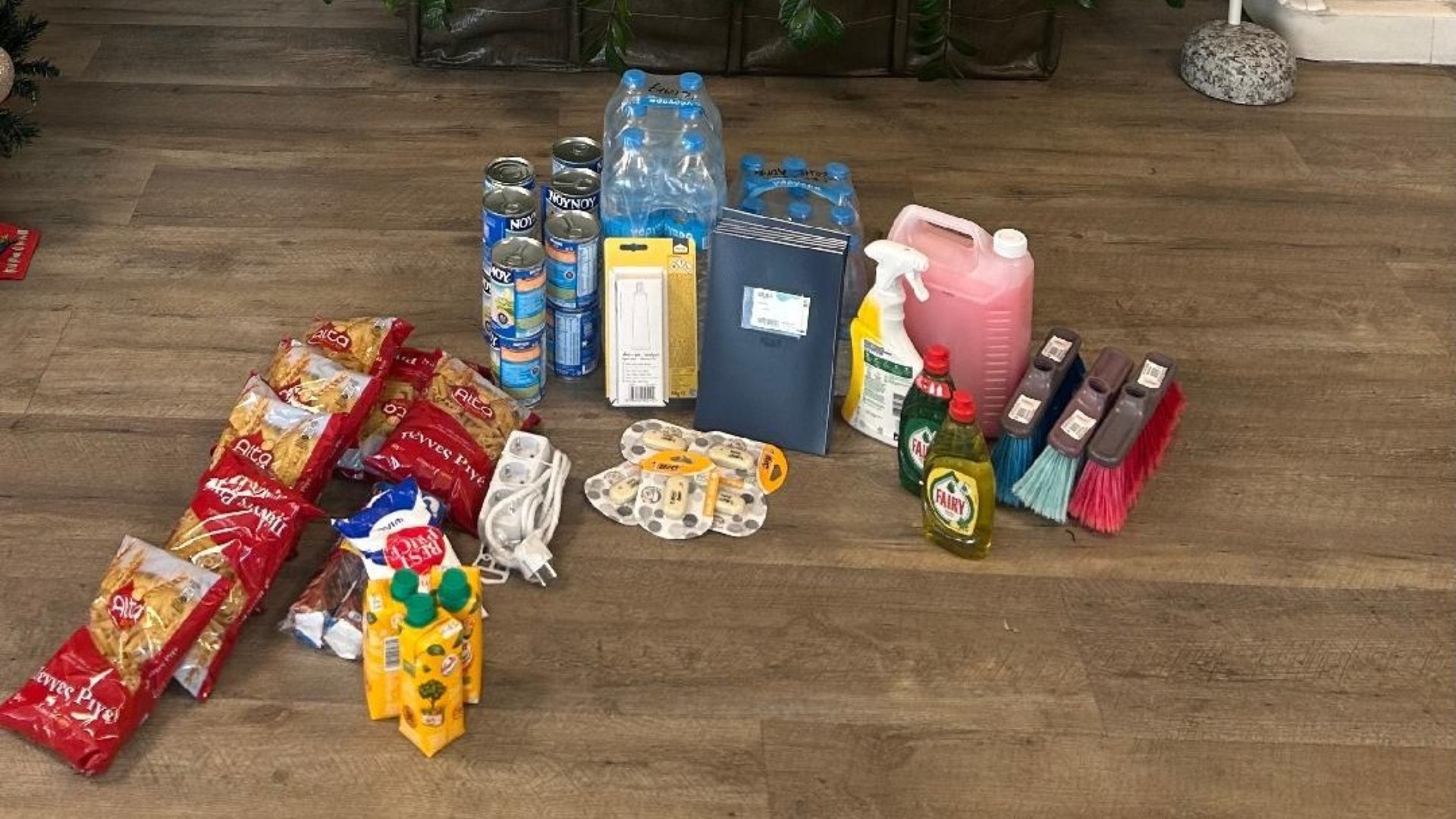 photo of previous delivery products arriving at charity