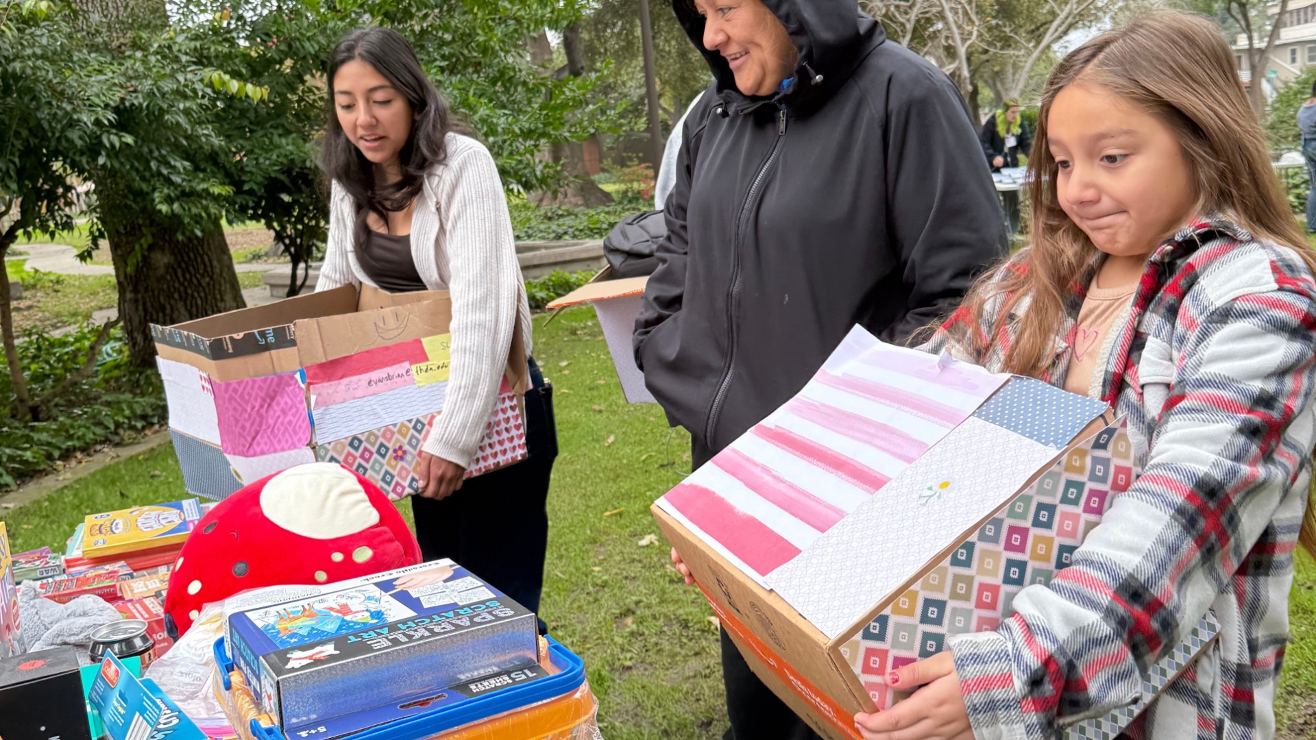 photo of previous delivery products arriving at charity