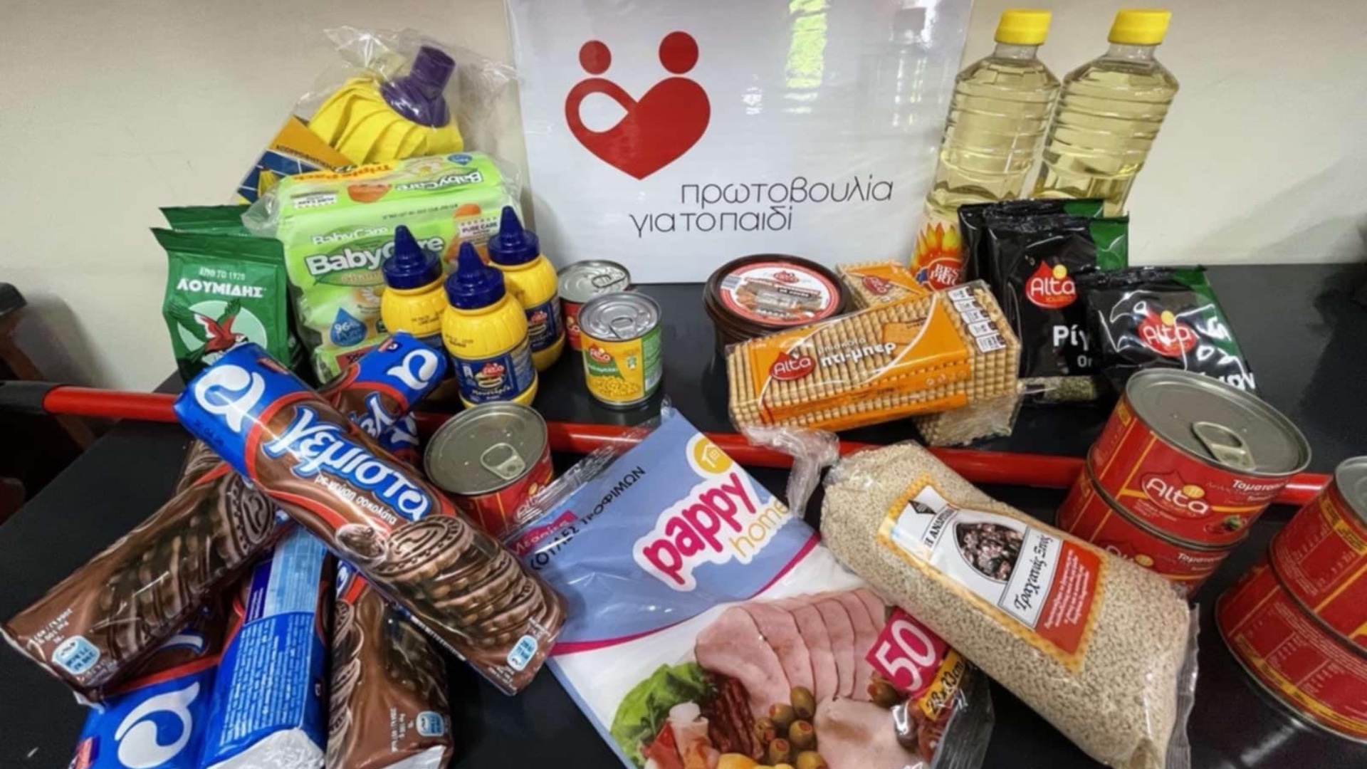 photo of previous delivery products arriving at charity