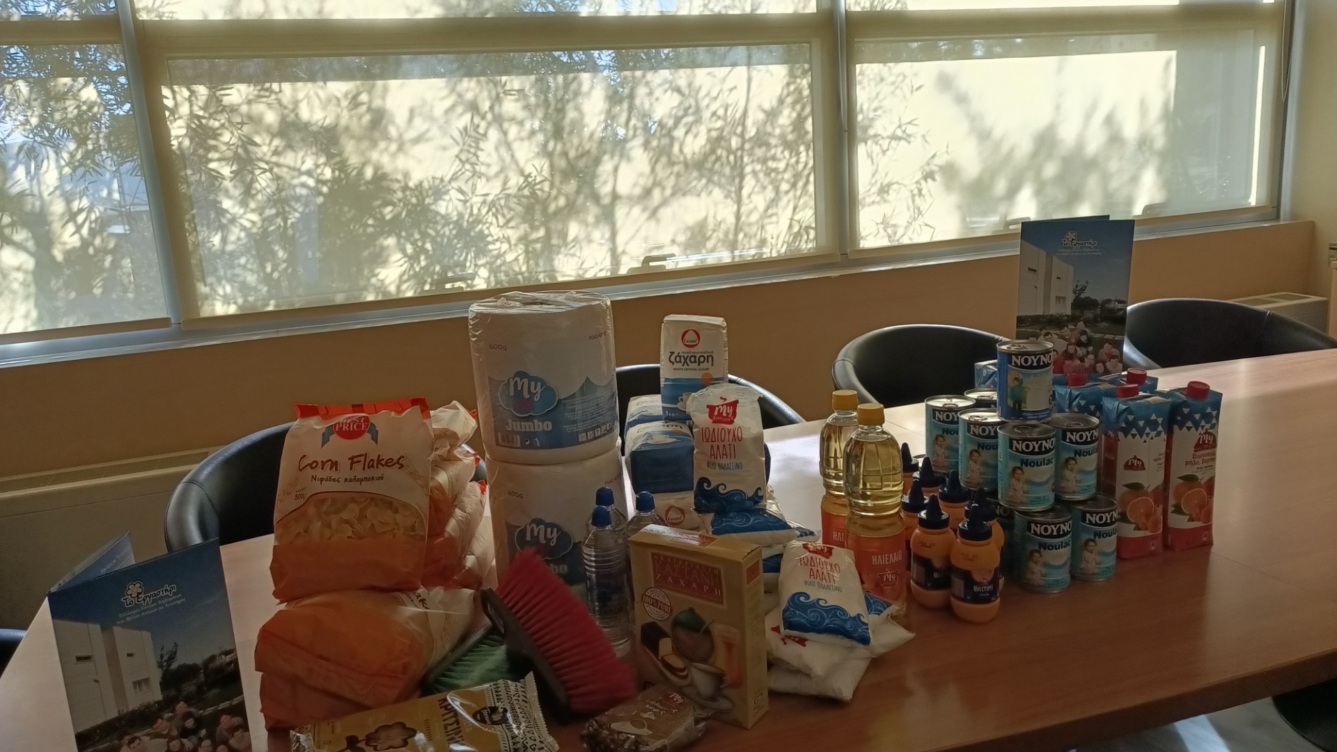photo of previous delivery products arriving at charity