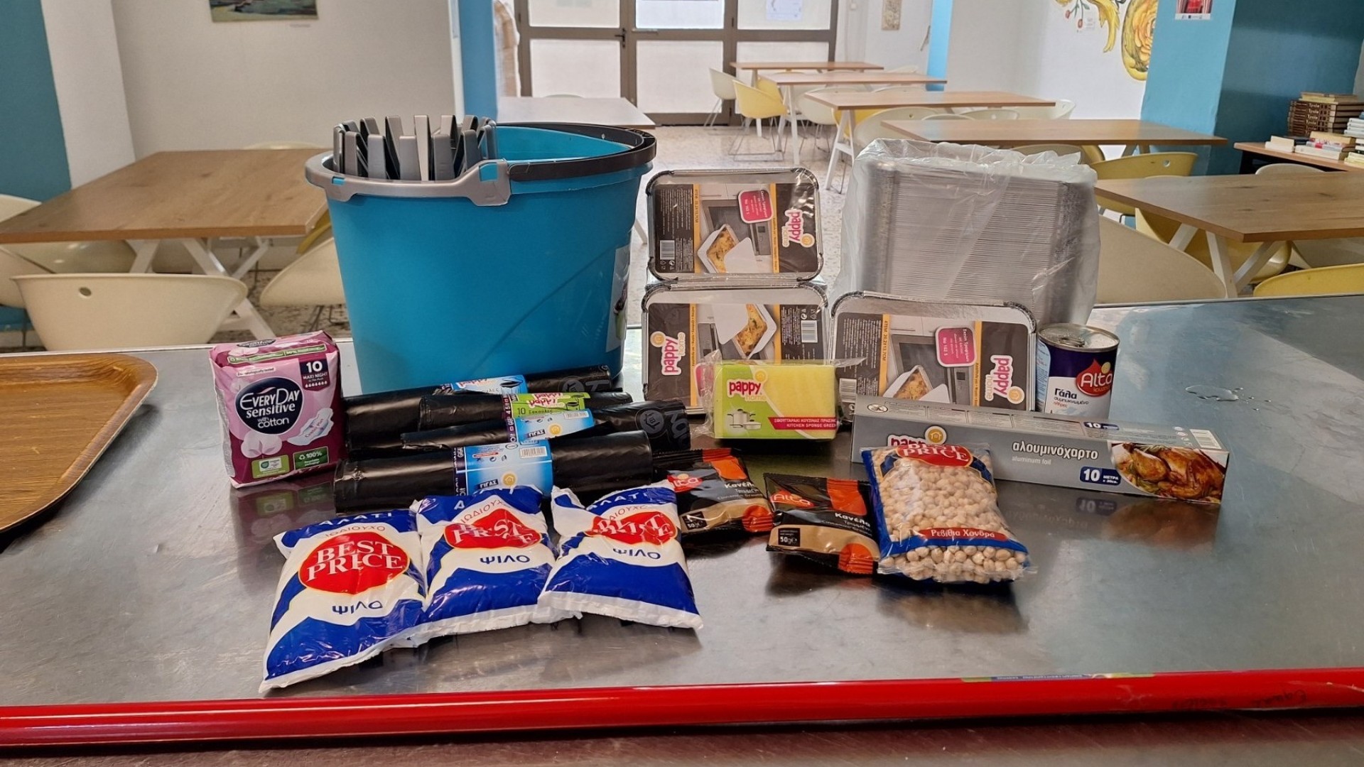 photo of previous delivery products arriving at charity