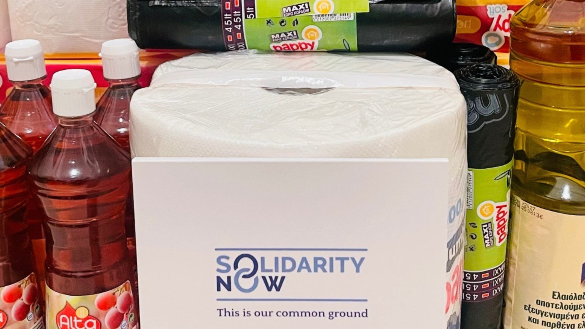 photo of previous delivery products arriving at charity