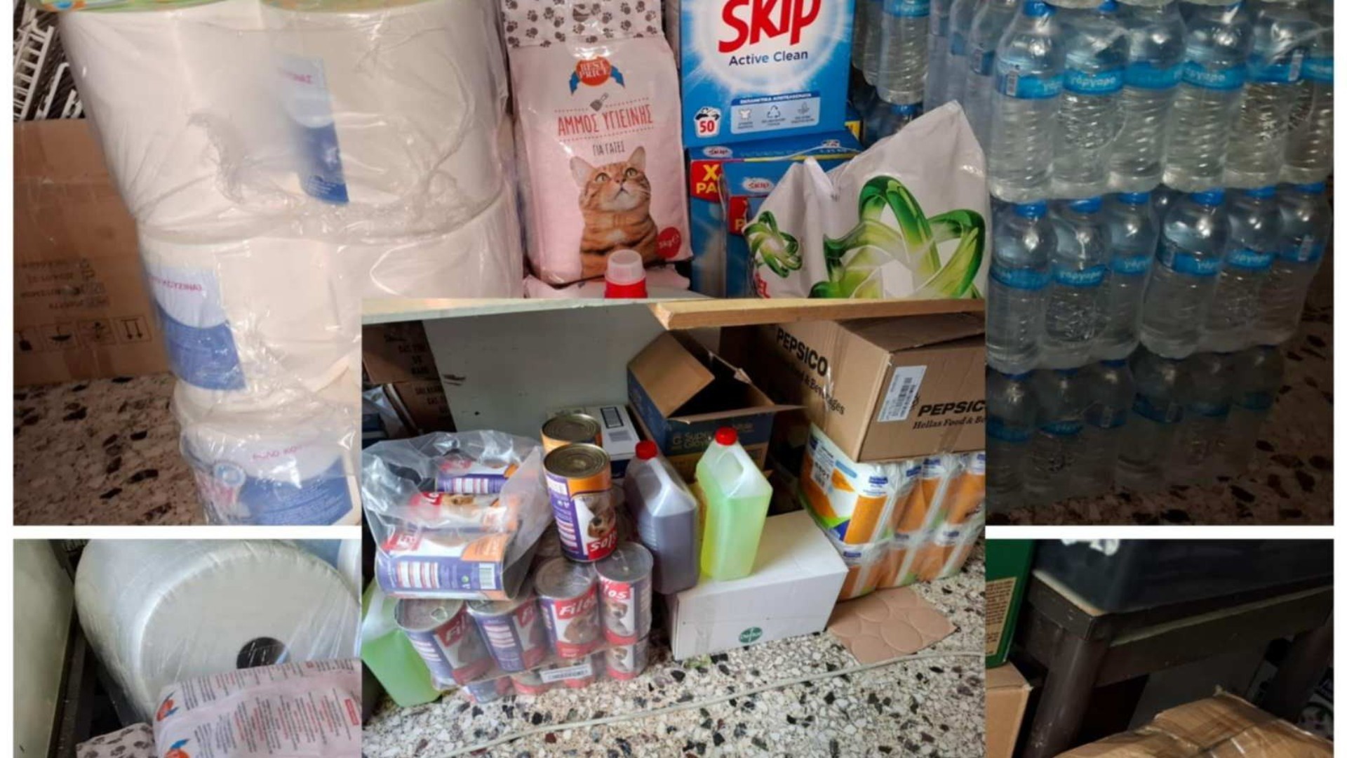 photo of previous delivery products arriving at charity
