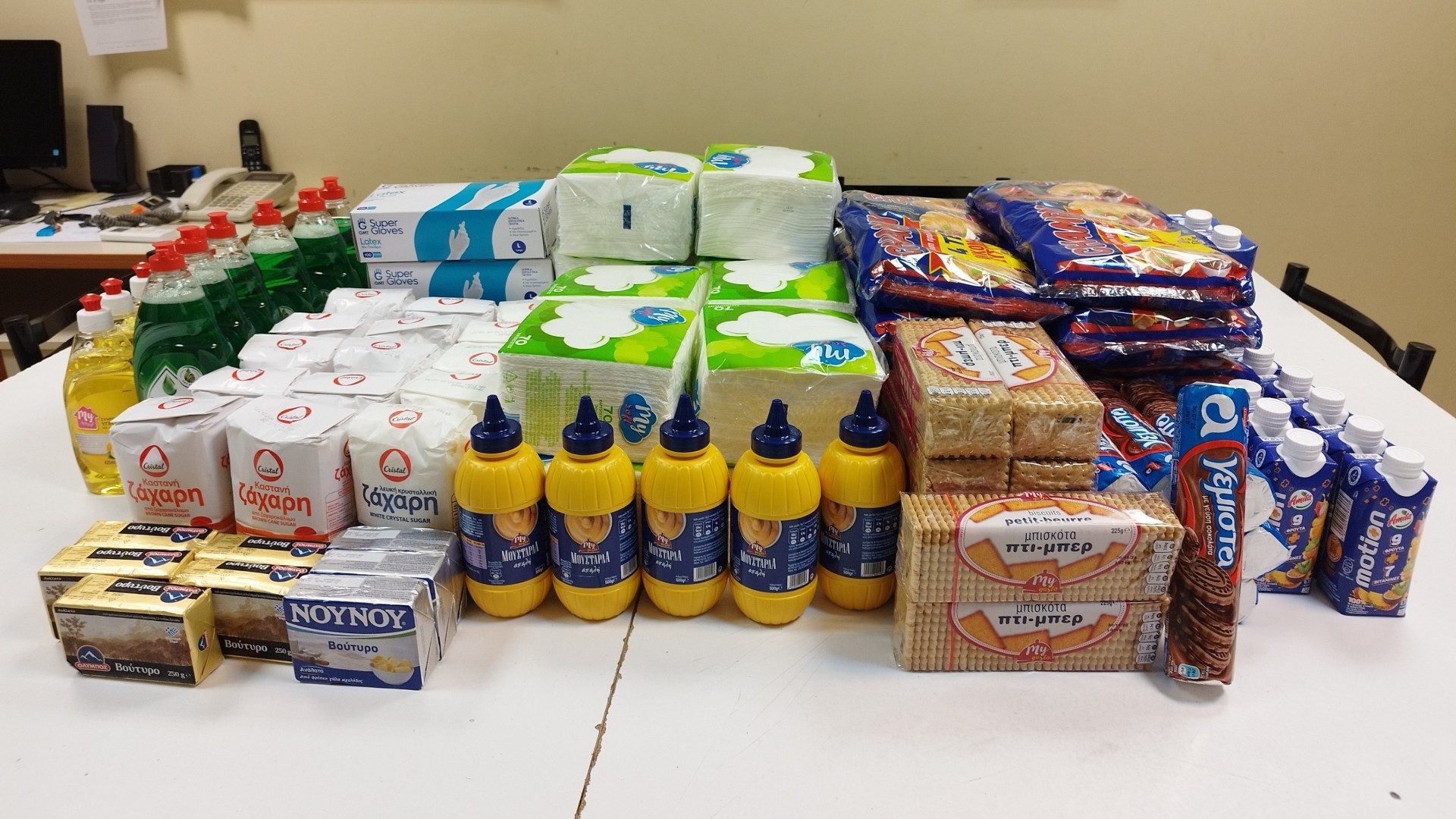 photo of previous delivery products arriving at charity