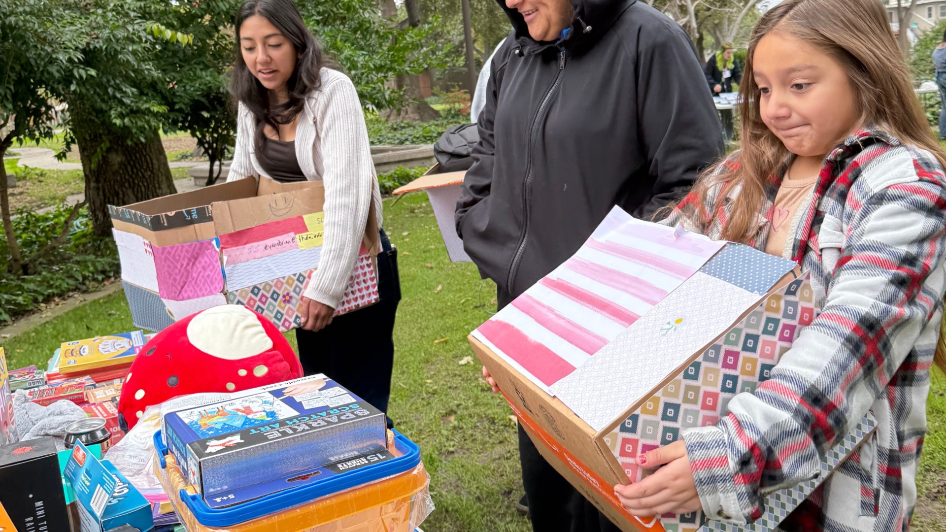 photo of previous delivery products arriving at charity