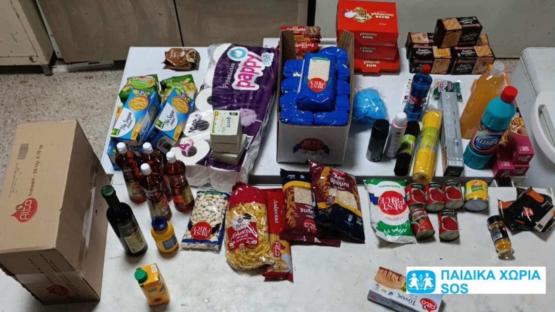 photo of previous delivery products arriving at charity