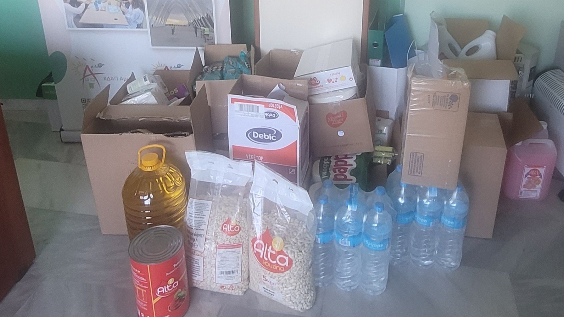 photo of previous delivery products arriving at charity