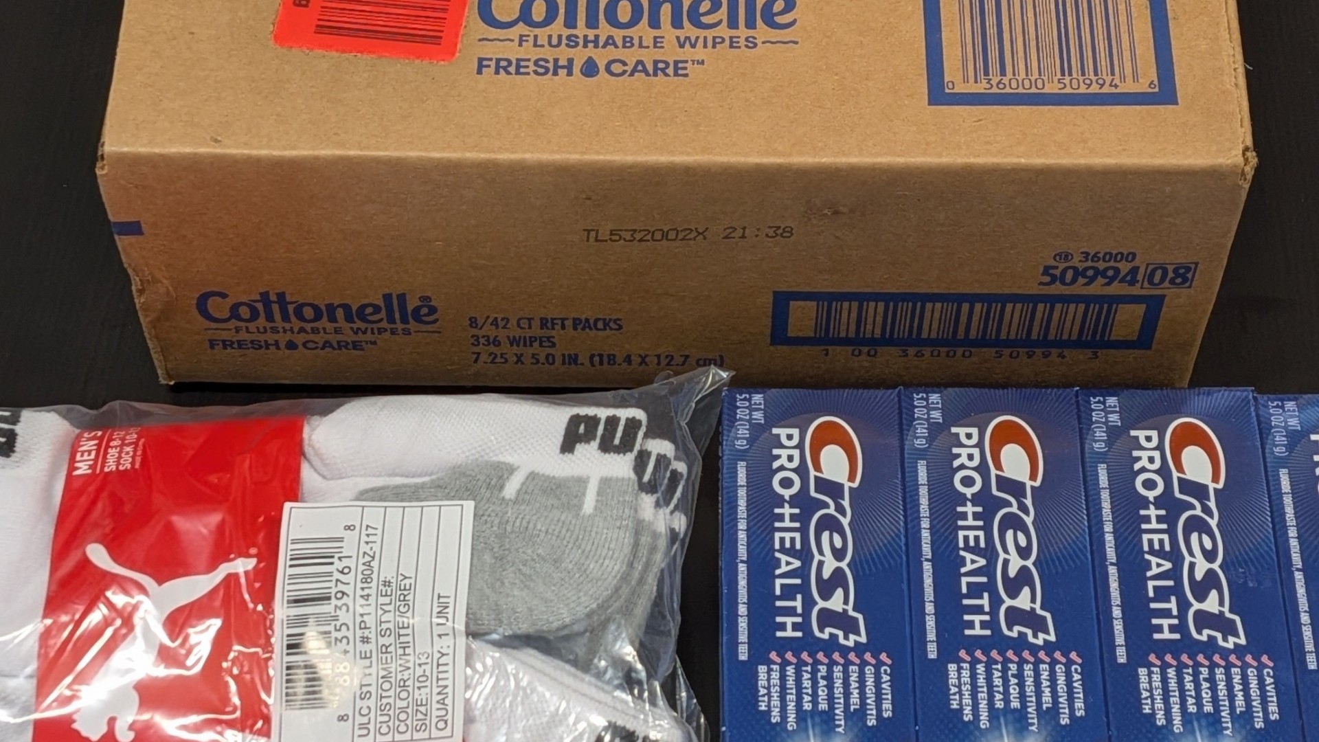 photo of previous delivery products arriving at charity