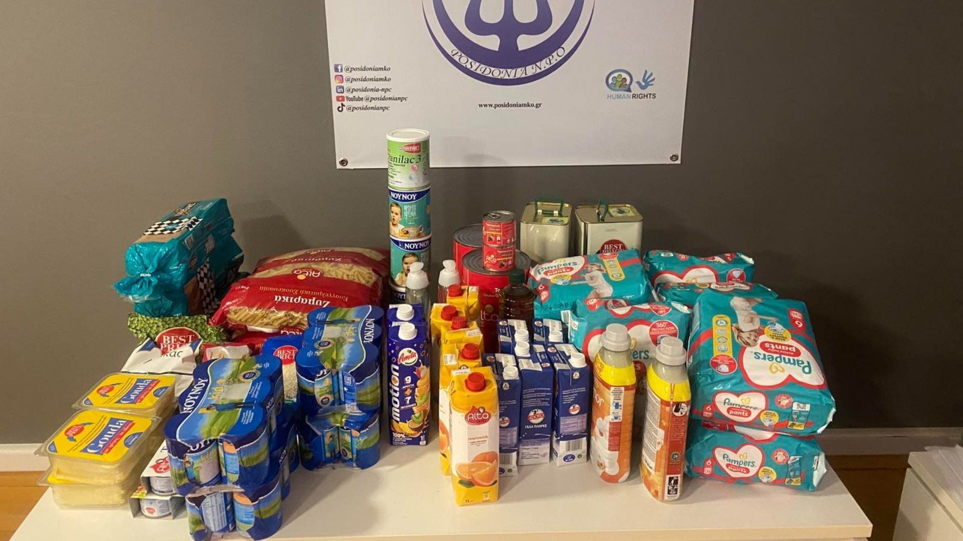 photo of previous delivery products arriving at charity
