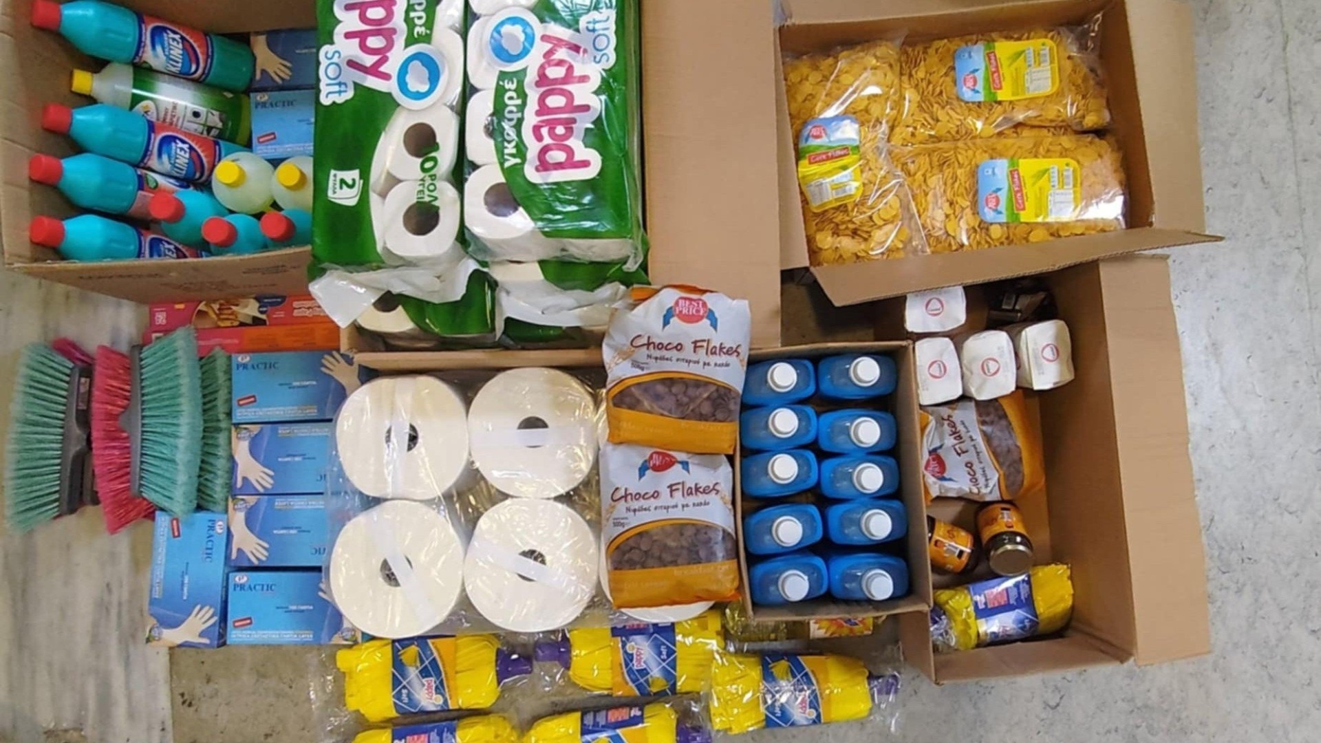 photo of previous delivery products arriving at charity