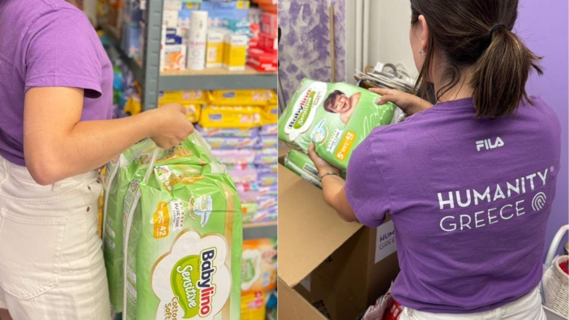 photo of previous delivery products arriving at charity