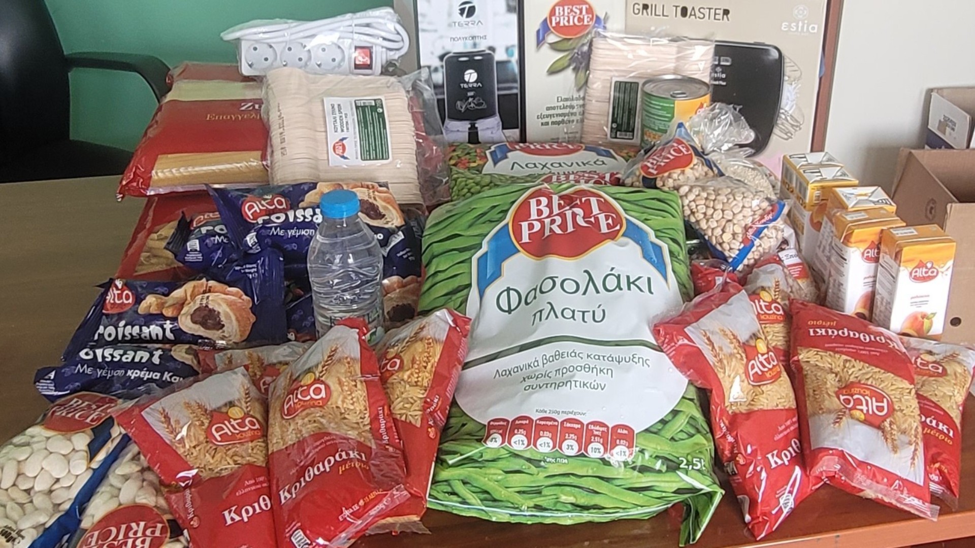 photo of previous delivery products arriving at charity