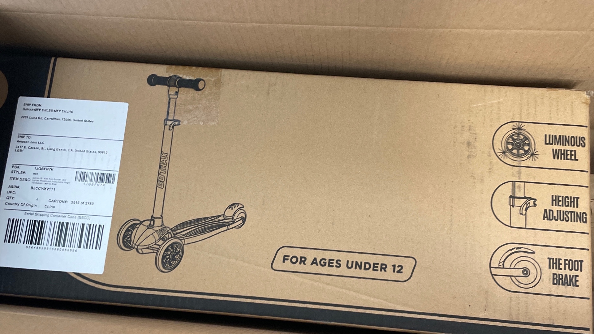 photo of previous delivery products arriving at charity