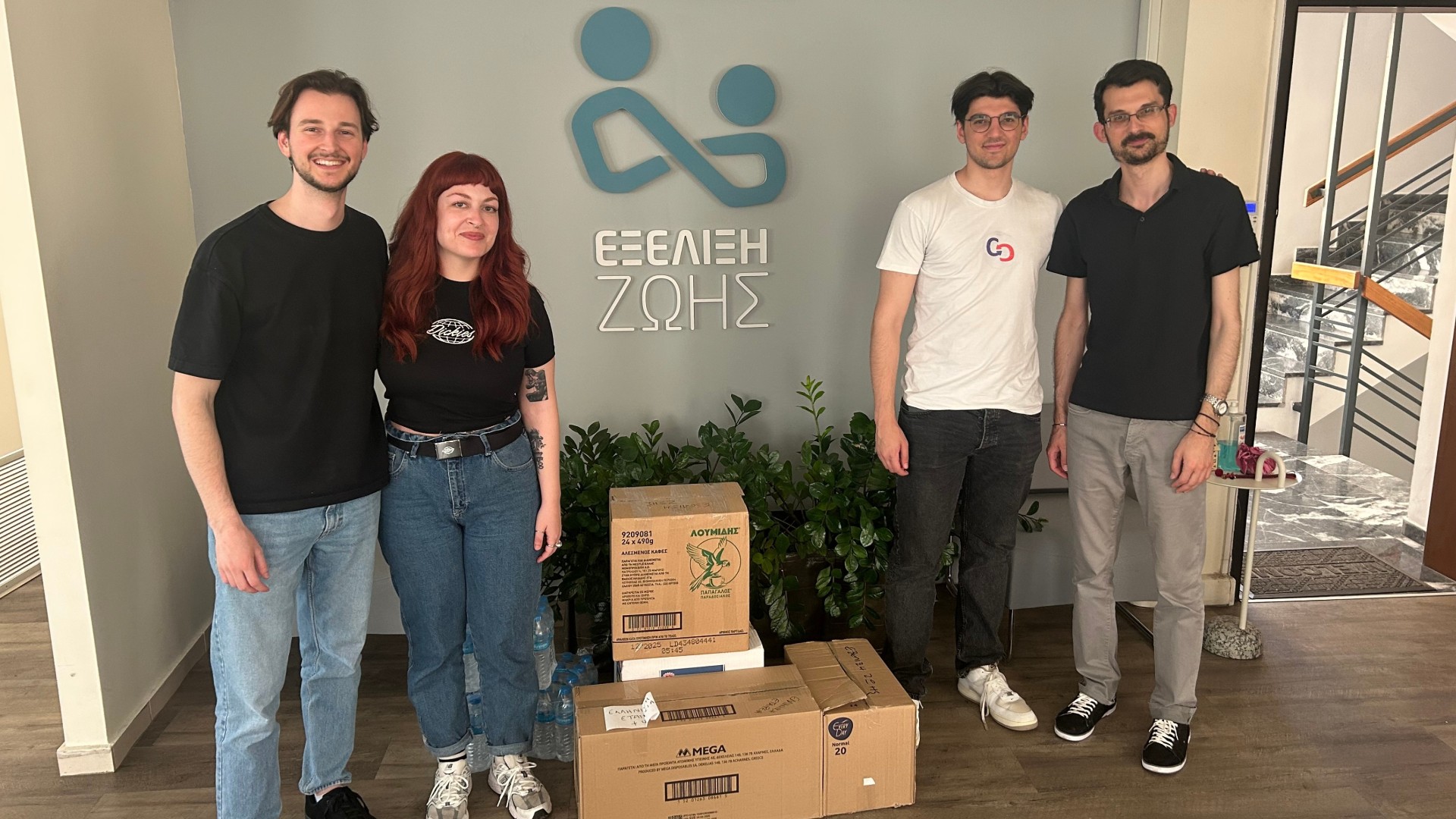 photo of previous delivery products arriving at charity