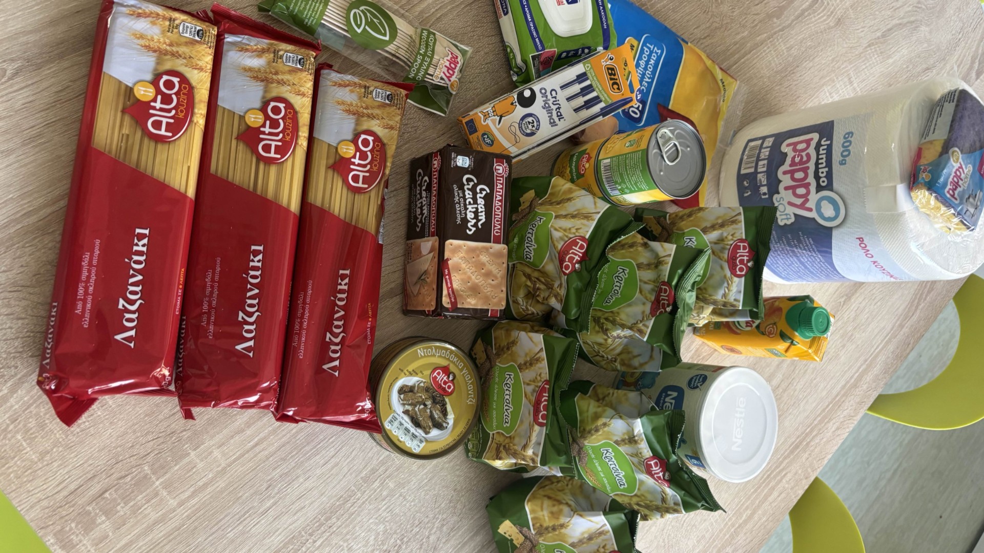 photo of previous delivery products arriving at charity