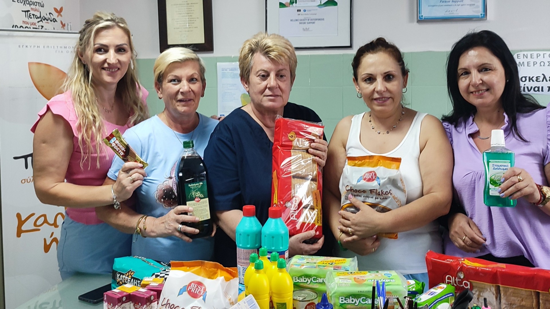 photo of previous delivery products arriving at charity