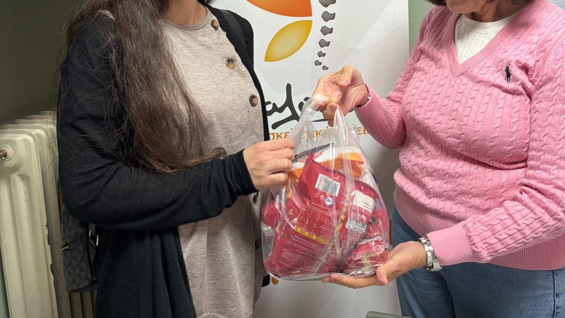 photo of previous delivery products arriving at charity