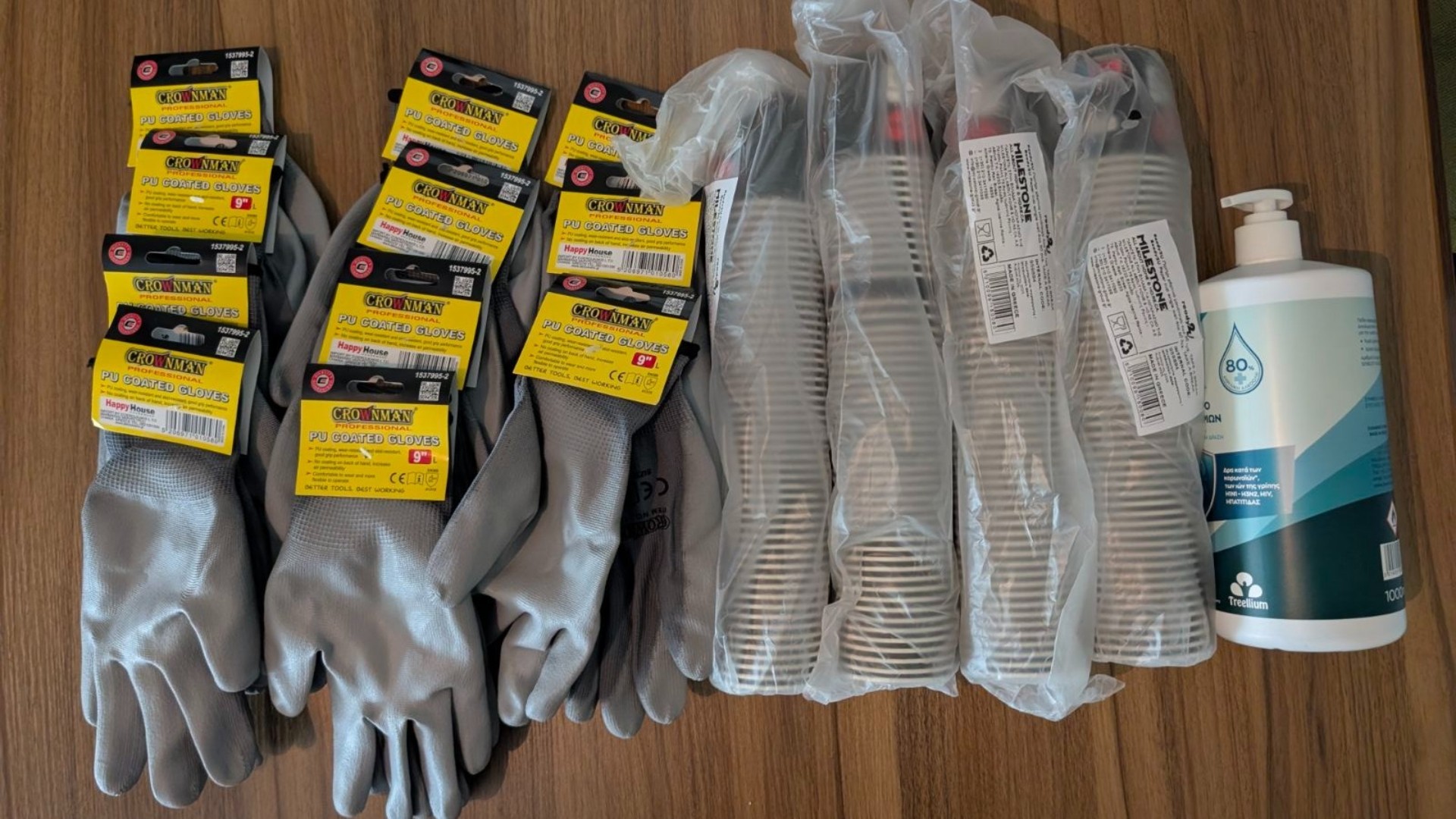 photo of previous delivery products arriving at charity