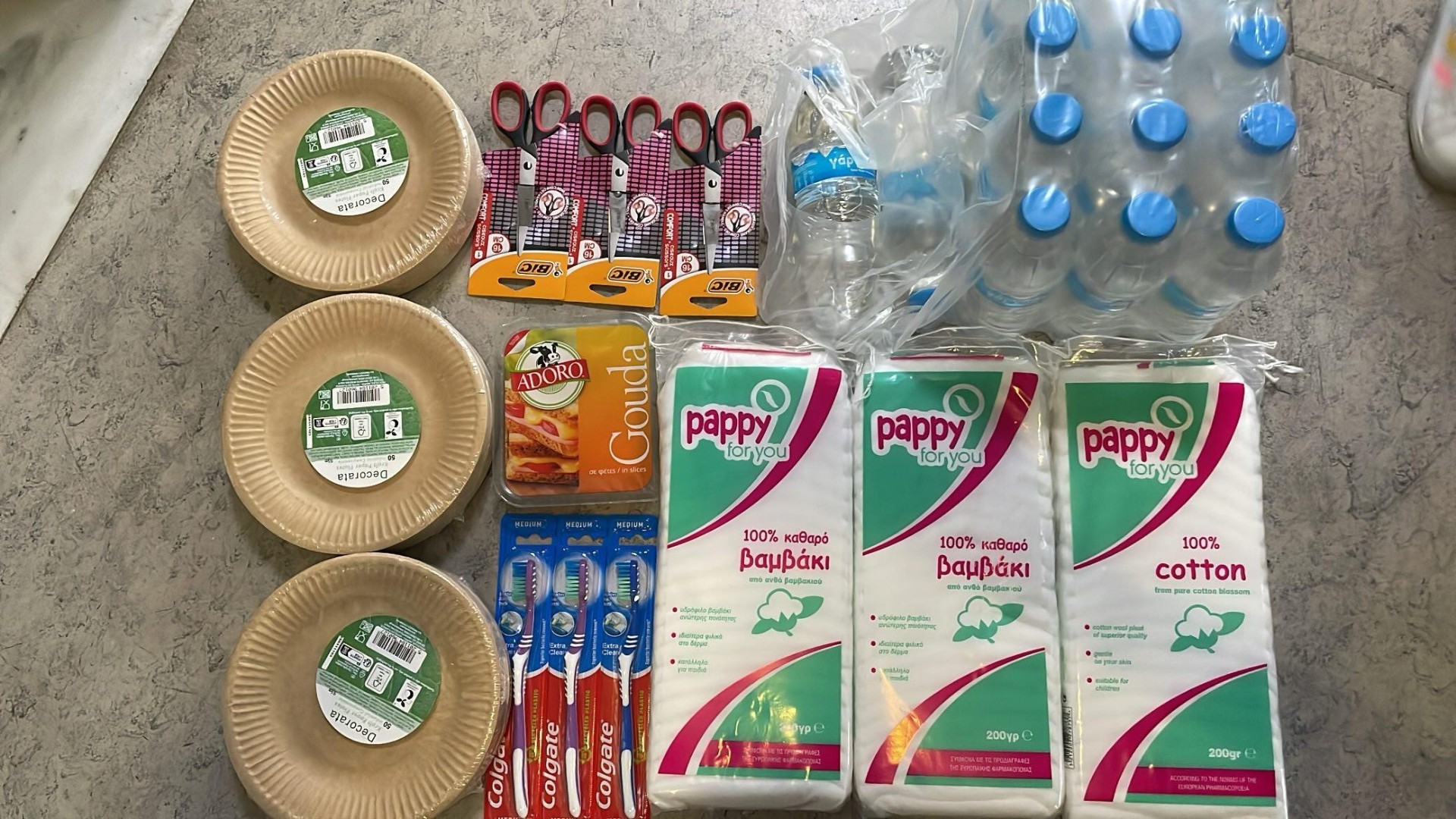 photo of previous delivery products arriving at charity