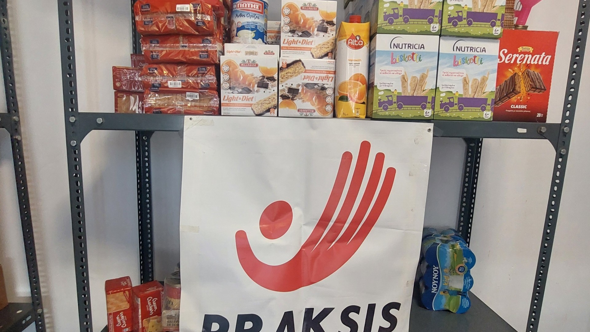 photo of previous delivery products arriving at charity