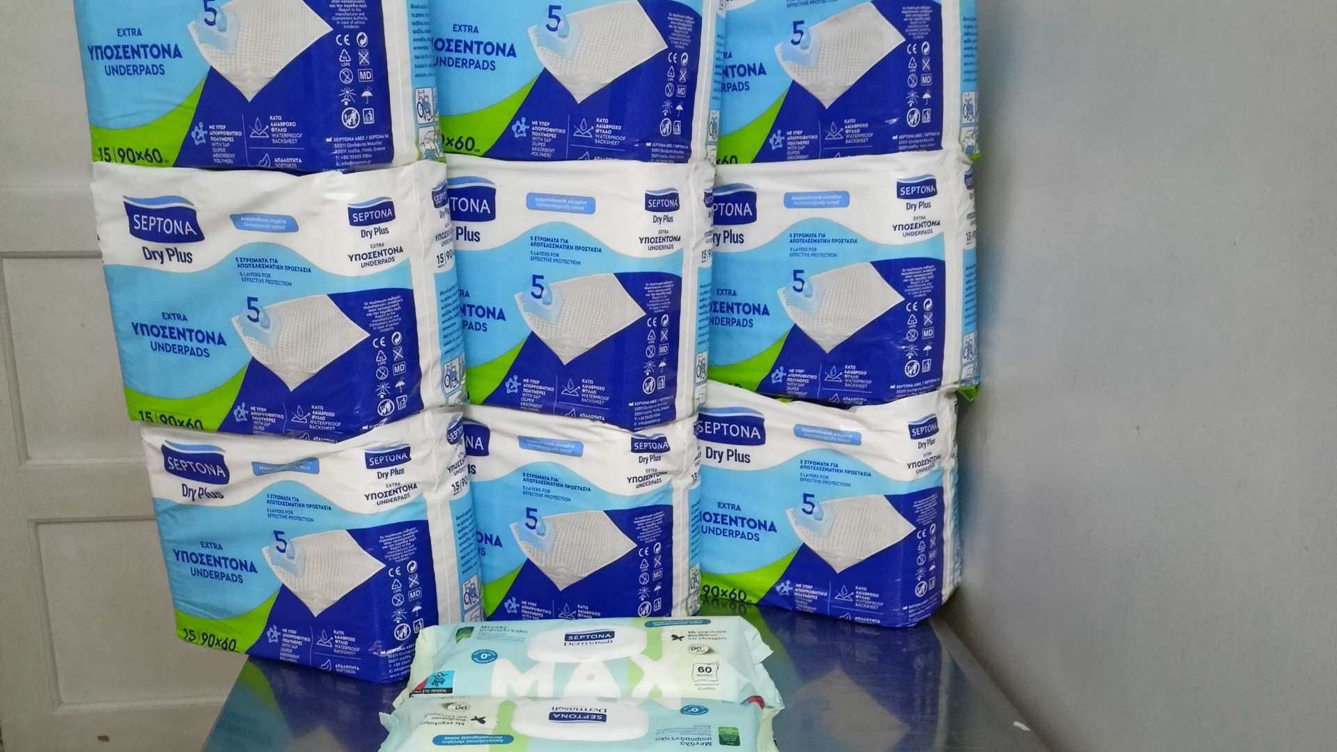 photo of previous delivery products arriving at charity