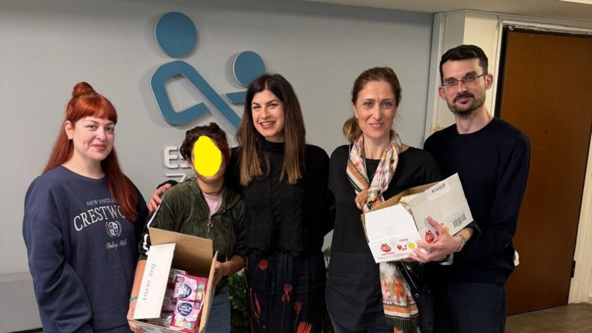 photo of previous delivery products arriving at charity