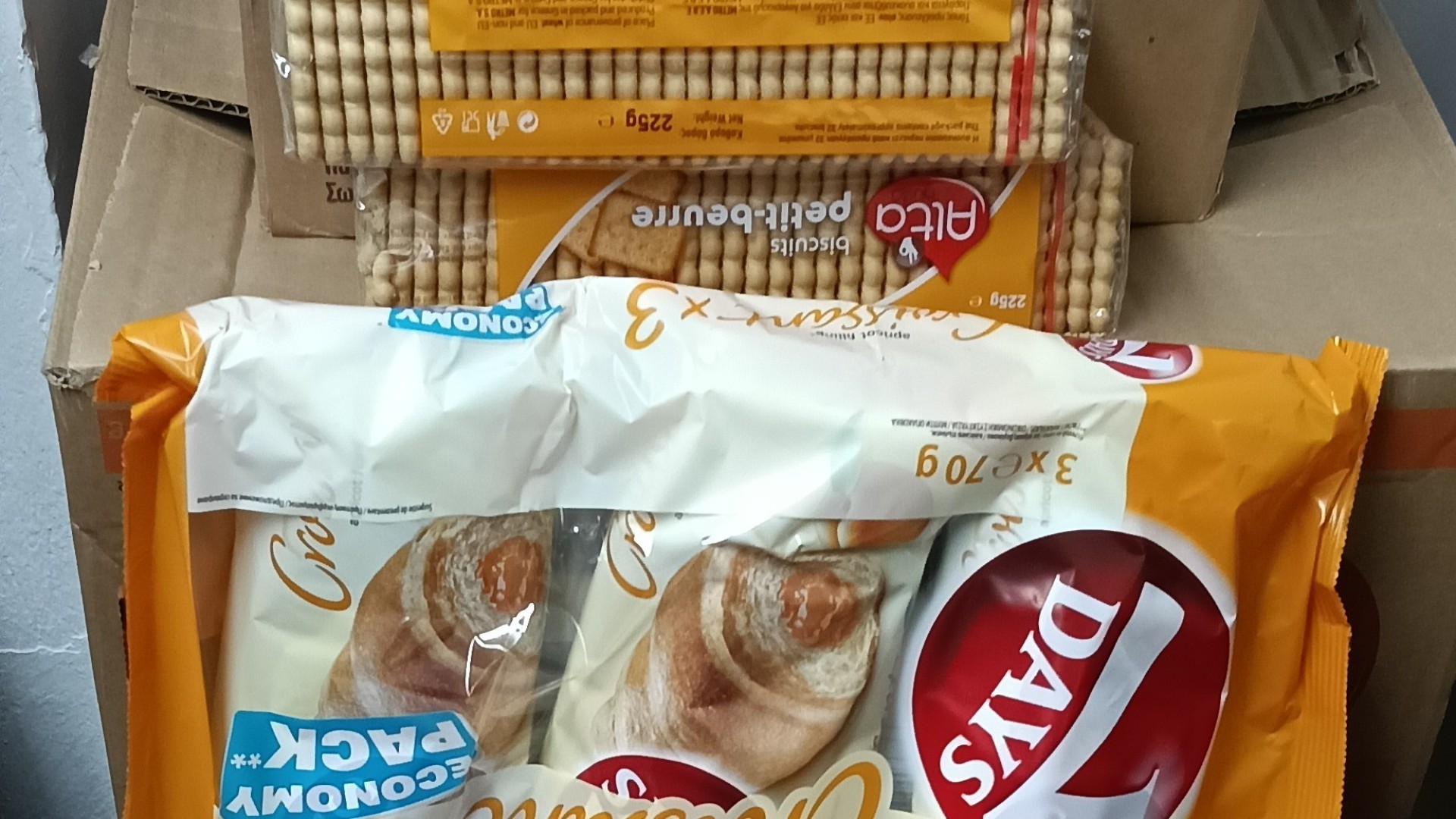 photo of previous delivery products arriving at charity