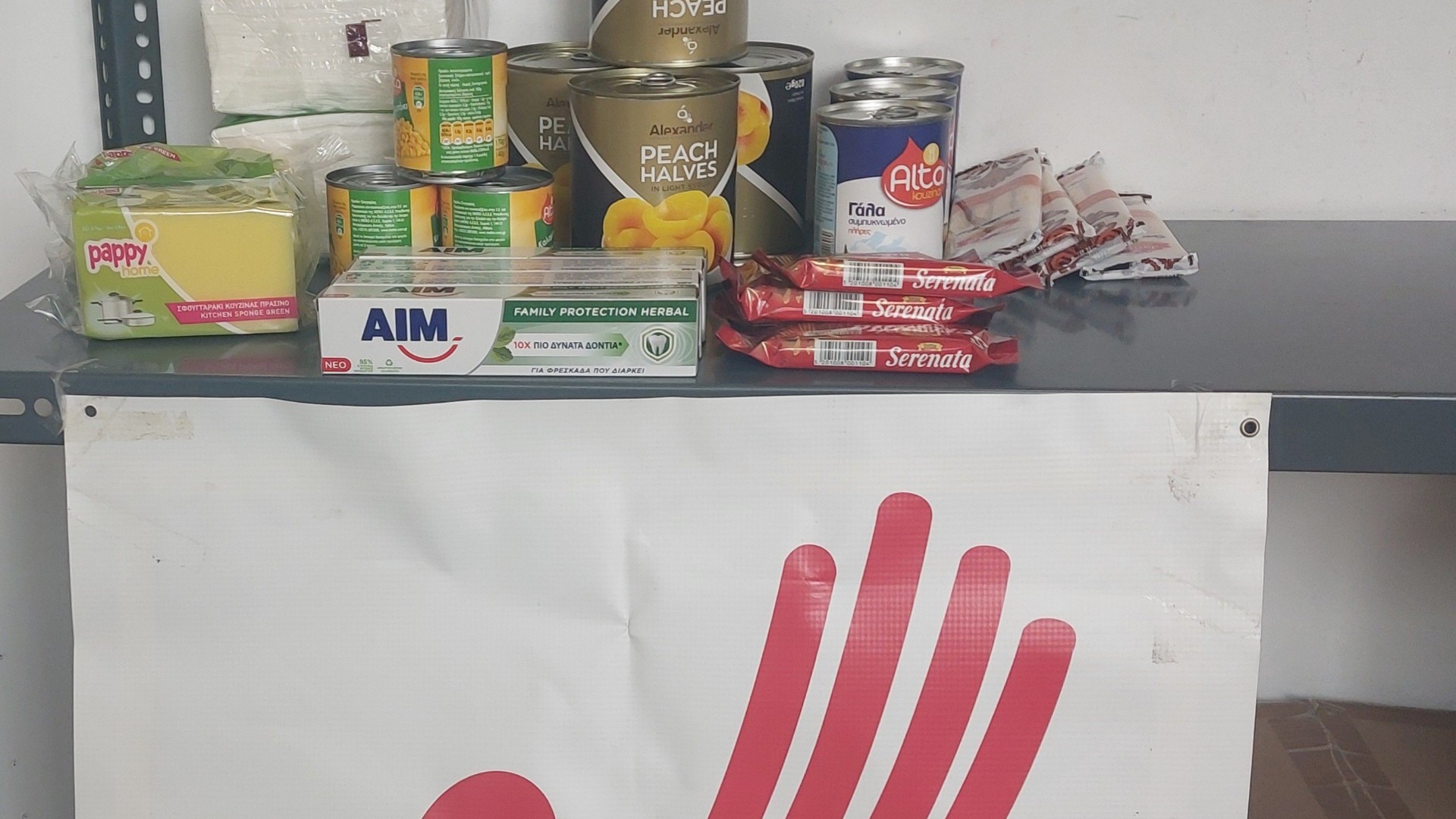 photo of previous delivery products arriving at charity