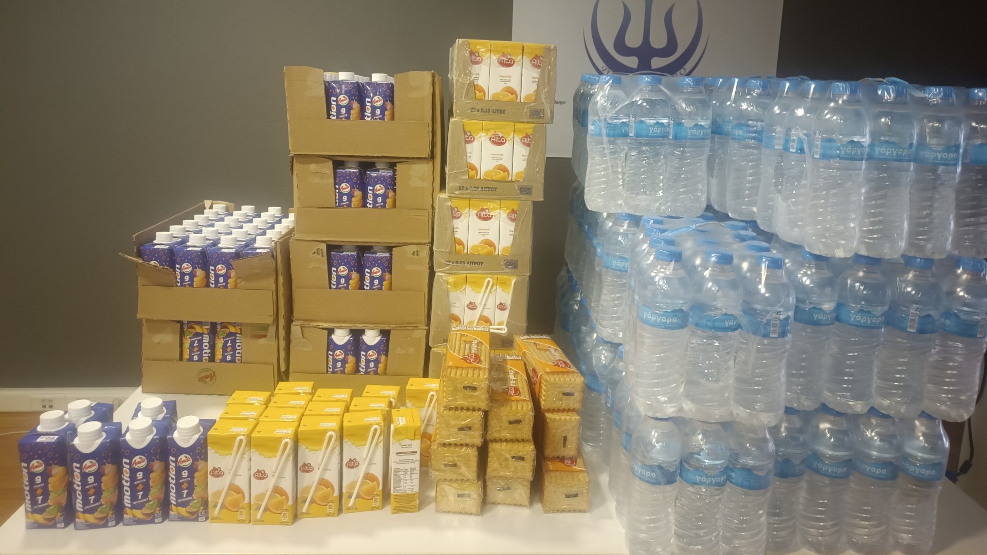 photo of previous delivery products arriving at charity